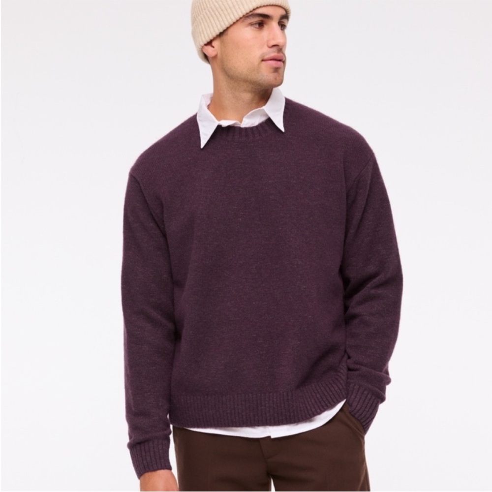 Abercrombie & Fitch Men's Deep Purple Crewneck Sweater